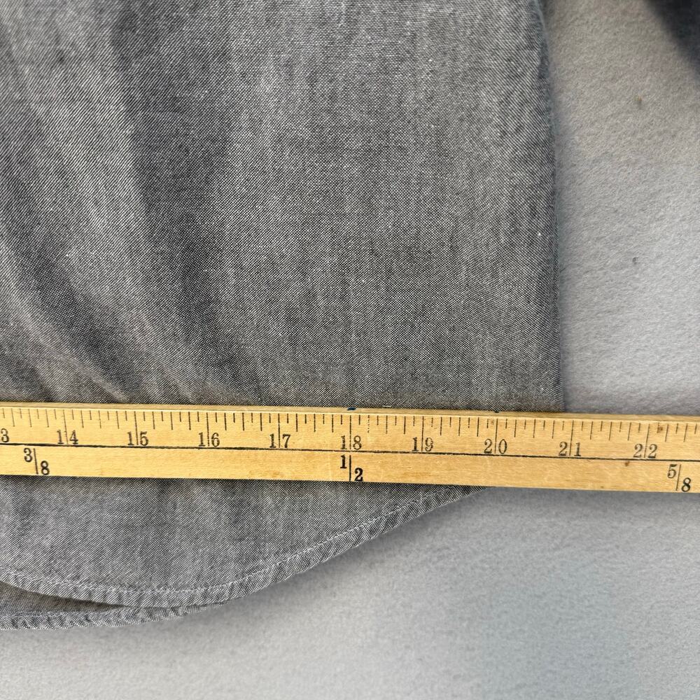 Eddie Bauer Shirt Men's Grey M Northwest Chambray Long Sleeve Men's Button Up - Picture 7 of 8